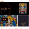 Cuộn Tranh ThangKa Ngài Kim Cang Tát Đỏa (Vajrasattva) Bằng Vải Gấm Cao Cấp, quà tặng sếp quà mừng thọ