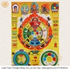 Cuộn Tranh ThangKa Văn Thù Cửu Cung Bát Quái Bằng Vải Gấm Cao Cấp, quà tặng sếp quà mừng thọ