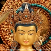 |Cao 43cm| Tượng Phật Văn Thù Bồ Tát Bằng Đồng Nguyên Chất, Dát Vàng 24K TP37