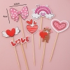 Combo 2 set giấy- Gấu nâu ôm trái tim đỏ, chữ love, nơ hồng.
