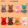 Set 8 gấu quàng khăn mix màu (nhựa đẹp kt 3.5cmx 5cm).
