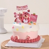 Bộ tượng 6 gấu dâu (lotso) nhựa mềm.