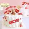Combo 2 set giấy- Gấu đỏ nâu trắng (i love you).