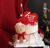 Gấu bông màu nâu gồm cả mũ và khăn (kt 7x 16cm).