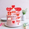 Combo 2 set giấy Valentine - trái tim, bánh, hộp quà đỏ.