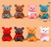 Set 8 gấu quàng khăn mix màu (nhựa đẹp kt 3.5cmx 5cm).