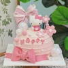 Set 5 hoa cúc màu hồng kt 5cm mix 6cm (chất liệu đất nặn).