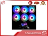 Bộ 6 Quạt Tản Nhiệt, Fan Case Coolmoon V5 - Kèm Bộ Hub Sync Main, Đổi Màu Theo Nhạc