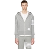 ÁO KHOÁC THOM BROWNE GRAY ZIPPED HOODIE