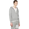 ÁO KHOÁC THOM BROWNE GRAY ZIPPED HOODIE