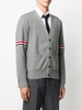 ÁO CARDIGAN THOM BROWNE RWB STRIPE GREY CHUẨN 1:1 AUTHENTIC