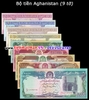 Bộ tiền Afghanistan 9 tờ 1 2 5 10 50 100 500 1000 10000 Afghanis