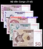 Bộ tiền Congo 5 tờ 1 5 10 20 50 Cents