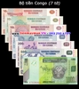 Bộ tiền Congo 7 tờ 10 20 50 100 200 500 1000 Francs