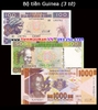 Bộ tiền Guinea 3 tờ 100 500 1000 Francs