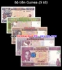 Bộ tiền Guinea 5 tờ 100 500 1000 5000 10000 Francs