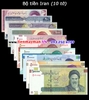 Bộ tiền Iran 10 tờ 100 200 500 1000 2000 5000 10000 20000 50000 100000 Rials