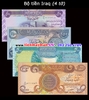 Bộ tiền Iraq 4 tờ 50 250 500 1000 Dinars