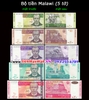 Bộ tiền Malawi 5 tờ 5 10 20 50 100 Kwacha 2011