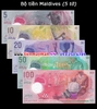 Bộ tiền Maldives 5 tờ 5 10 20 50 100 Rufiyaa 2015 polymer