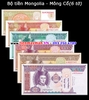 Bộ tiền Mongolia - Mông Cổ 6 tờ 1 5 10 20 50 100 Tugrik