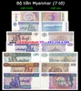 Bộ tiền Myanmar 7 tờ 0.5 1 5 10 20 50 100 Kyats