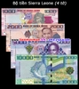 Bộ tiền Sierra Leone 4 tờ 1000 2000 5000 10000 Leones
