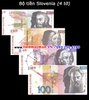Bộ tiền Slovenia 4 tờ 10 20 50 100 Tolarjev