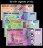 Bộ tiền Uganda 4 tờ 1000 2000 5000 10000 Shillings 2015