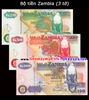Bộ tiền Zambia 3 tờ 20 50 100 Kwacha 2018