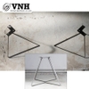 Triangular two-spoke iron legs, matte black paint - VNH40010