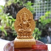 Phật bản mệnh tuổi Sửu Dần - Hư không tạng Bồ Tát gỗ bách xanh14.5x8x4cm