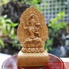 Phật bản mệnh tuổi Mão - Văn Thù Bồ Tát - gỗ bách xanh14.5x8x4cm