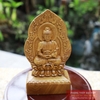 Phật bản mệnh tuổi Mùi, Thân - Như Lai Đại Nhật - gỗ bách xanh14.5x8x4cm