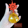 Quả cầu treo thuỷ tinh vát cạnh màu vàng -01