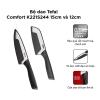 Bộ 2 dao làm bếp Tefal Comfort K221S244 (15cm, 12cm) - Cán dao làm bằng nhựa TPR nhám màu đen.