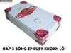 Ruby - Nệm Gấp 3 Bông Ép Khoan Lỗ Vải Xốp Gấm Bảo Hành 12 Năm