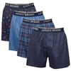 QUẦN BOXER DỆT KIM DÀNH CHO NAM SET MÀU XANH - LUCKY BRAND MEN'S 4 PACK KNIT BOXER, SET 4 CÁI