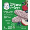 BÁNH XỐP ĂN DẶM DÀNH CHO TRẺ MỌC RĂNG VỊ CỦ CẢI ĐƯỜNG, TÁO & VIỆT QUẤT - GERBER 2ND FOODS ORGANIC FOR BABY TEETHERS, BLUEBERRY APPLE BEET, 12 GÓI