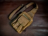 Túi đeo chéo da bò sáp phong cách Biker, màu nâu vàng bò - Manuk Leather Design - Da sáp ngựa điên Crazyhorse Leather