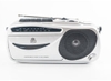 GPO Retro GPO9401 9401 Portable AM/FM Radio Cassette Recorder Player - Silver (Large Item, Silver)