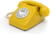 GPO Retro GPO746DPBMS 746 Desktop Push Button Telephone - Mustard (Large Item, Yellow)