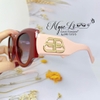 Mắt Kính Balenciaga Nữ Màu Hồng Mận Tròng To Bầu Xám Đen Cao Cấp 6078