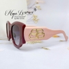 Mắt Kính Balenciaga Nữ Màu Hồng Mận Tròng To Bầu Xám Đen Cao Cấp 6078