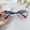 Mắt Kính Nữ Hiệu Cartier Màu Ombre Hồng Khói Gọng Hồ Ly Đính Đá Cao Cấp 1886