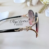 Mắt Kính Nữ Hiệu Cartier Màu Ombre Hồng Khói Gọng Hồ Ly Đính Đá Cao Cấp 1886