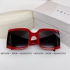 Mắt Kính Thời Trang Nữ - Kính Celine Màu Đen Gọng Đỏ Vuông Bảng To Cao Cấp 8026