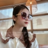 Mắt Kính Thời Trang Nữ Dáng Bầu - Kính Chanel Màu Ombre Hồng Gọng Kim Loại 6092