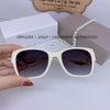 Mắt Kính Thời Trang Nữ - Kính Dior Màu Trắng Kem Gọng Kim Loại Tròng Polarized Cao Cấp 6098