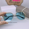 Mắt Kính Thời Trang Nữ - Kính Dior Nữ Màu Xanh Da Trời Vuông Viền Kim Loại